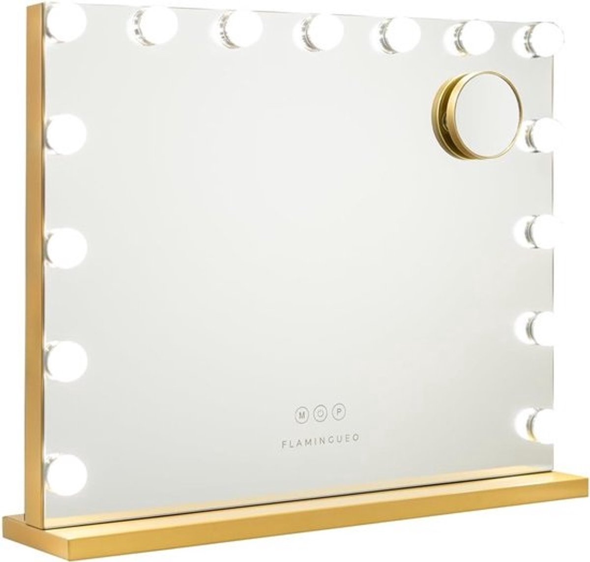 Make-upspiegel - Met licht - Hollywoodspiegel - 15 ledlampen - Vanity mirror - Touchbediening - Goudkleur