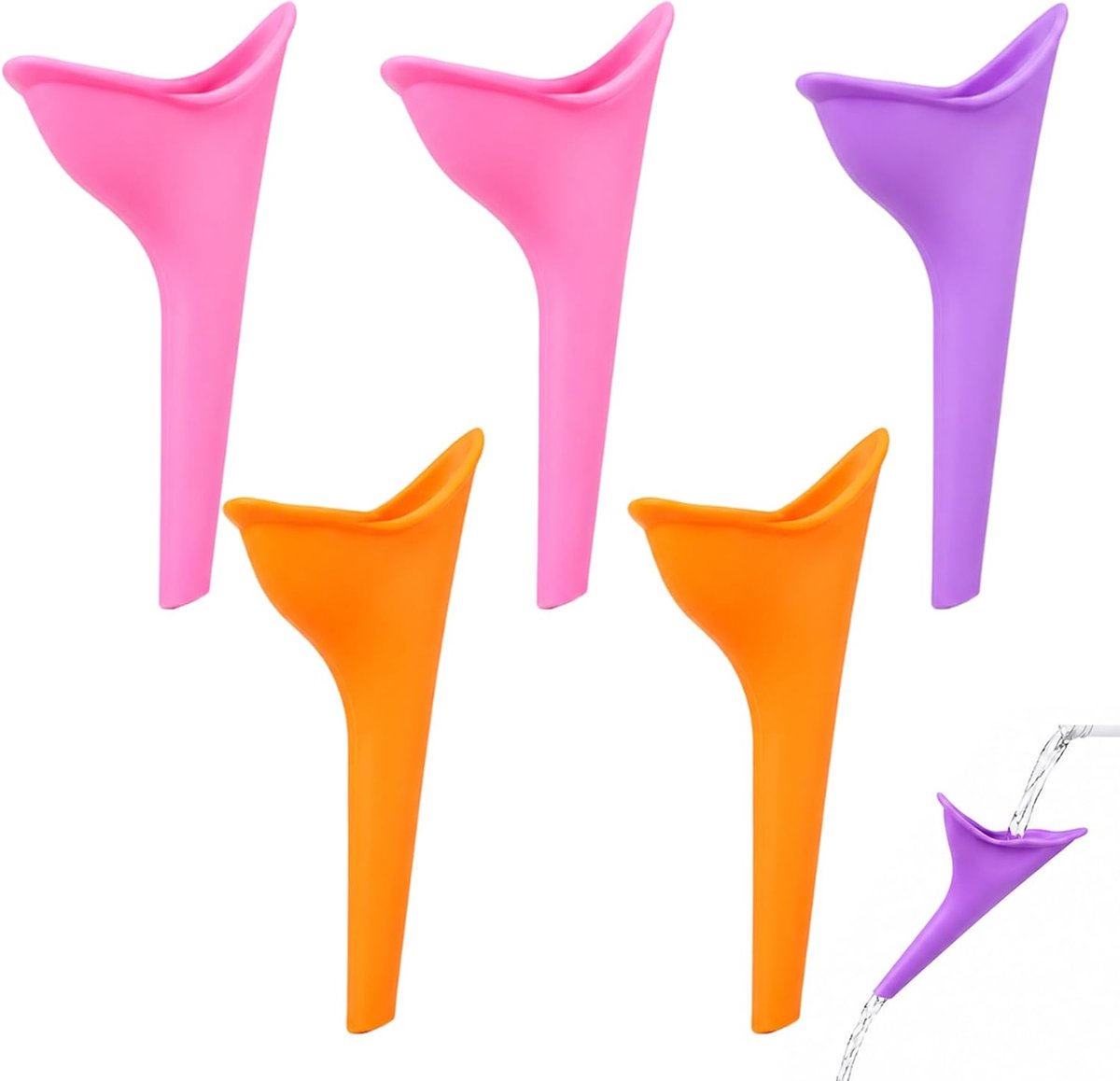 Urinoir voor vrouwen 5 stuks - Draagbaar siliconen trechter - Lekvrij ontwerp - Ideaal voor reizen - ShopVlot