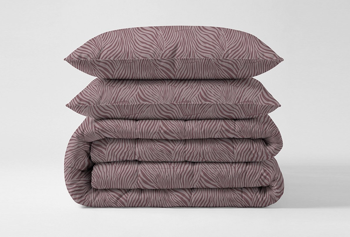 Zydante - Eazzzy dekbed zonder overtrek - Burgundy safari - 200x200 cm