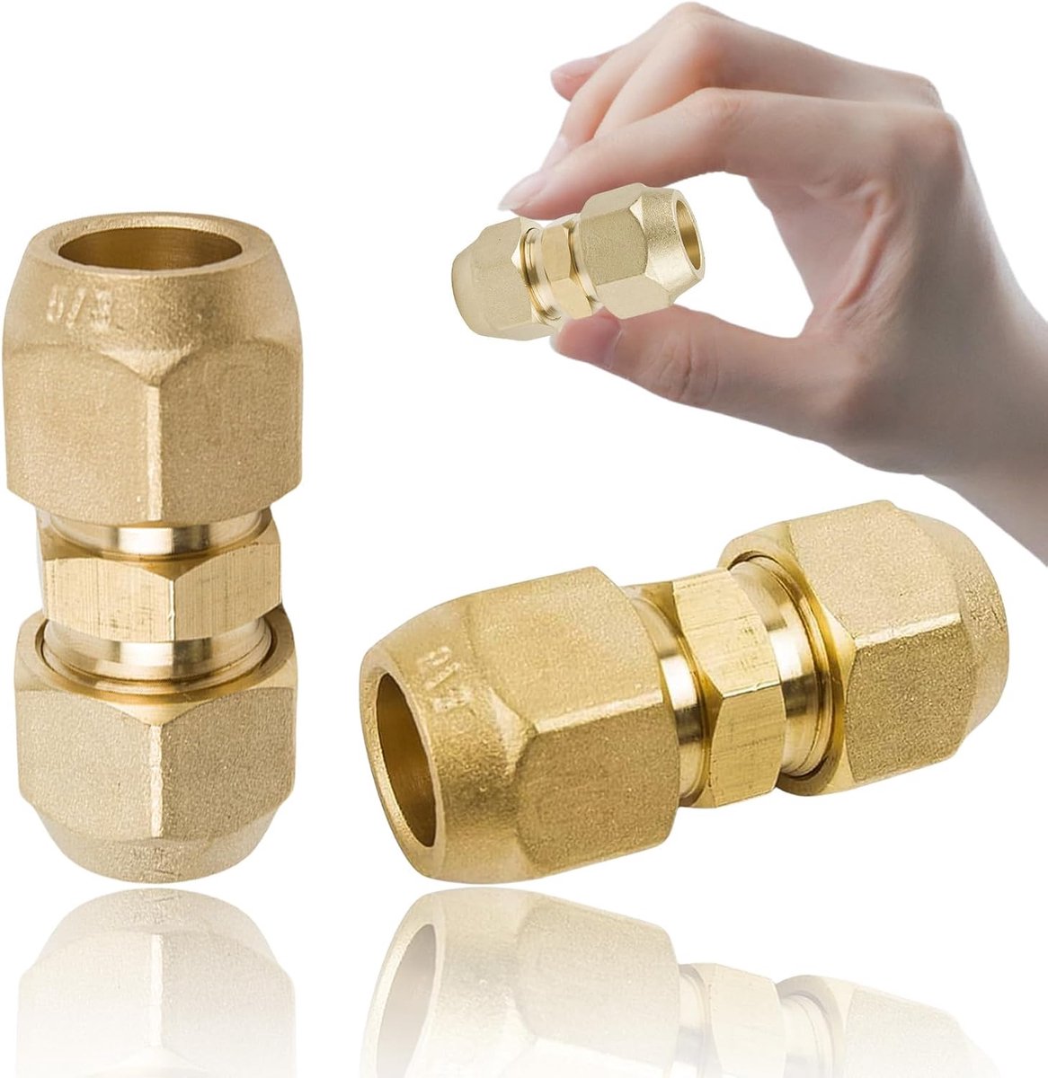 2 Pcs Double Nipples, 1/4 Inch Air Conditioning Accessories, Double Nipple for Copper Tubes, for Plumbing, Central - ShopVlot