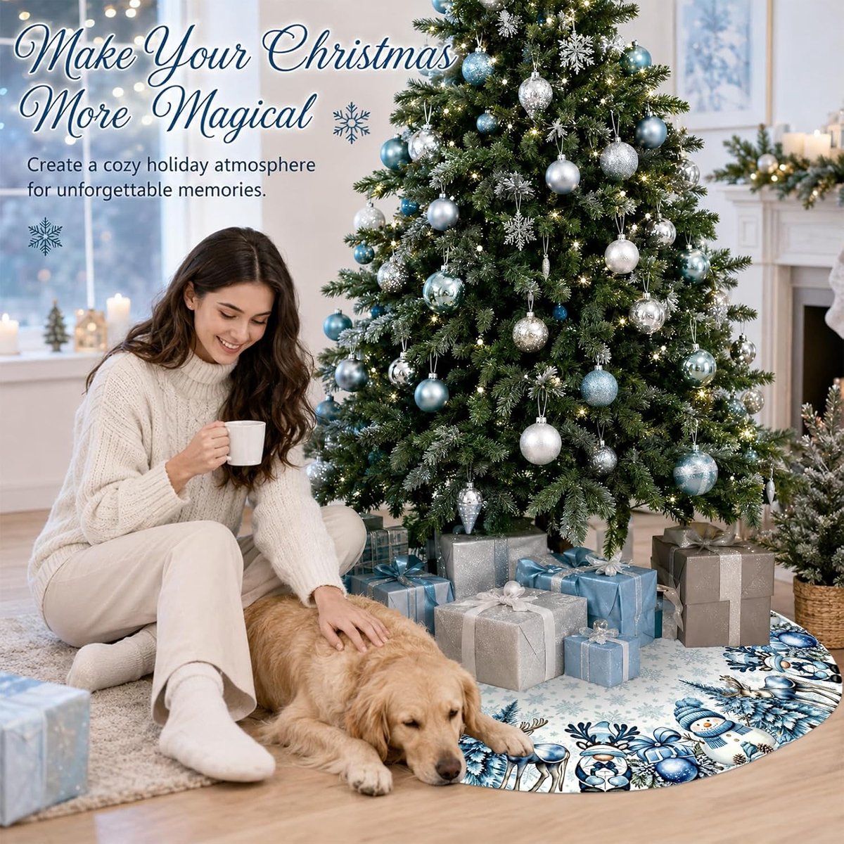 Kerstboomrok - 120cm - Kerstboomkleed - Kerstkleed - Boomdeken - Kerstboomkleden - Kerstboomversiering - Kerstboom Kleed Voor Onder De Kerstboom - Kerst - Sneeuwman - Kerstversieringen - Voor feestdecoratie en interieur – foto 2
