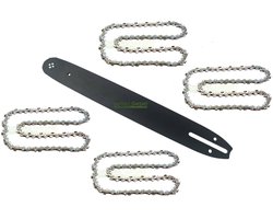 40 cm / 1,3 mm / 3/8" / 56 DL zaagblad + 4 kettingen voor ALDI KING CRAFT KS 1500 B