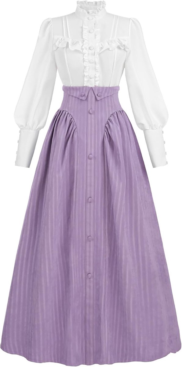 Kleding voor dames, victoriaanse jurk, renaissancekostuum, carnavalskostuum, exclusief blouse en rok