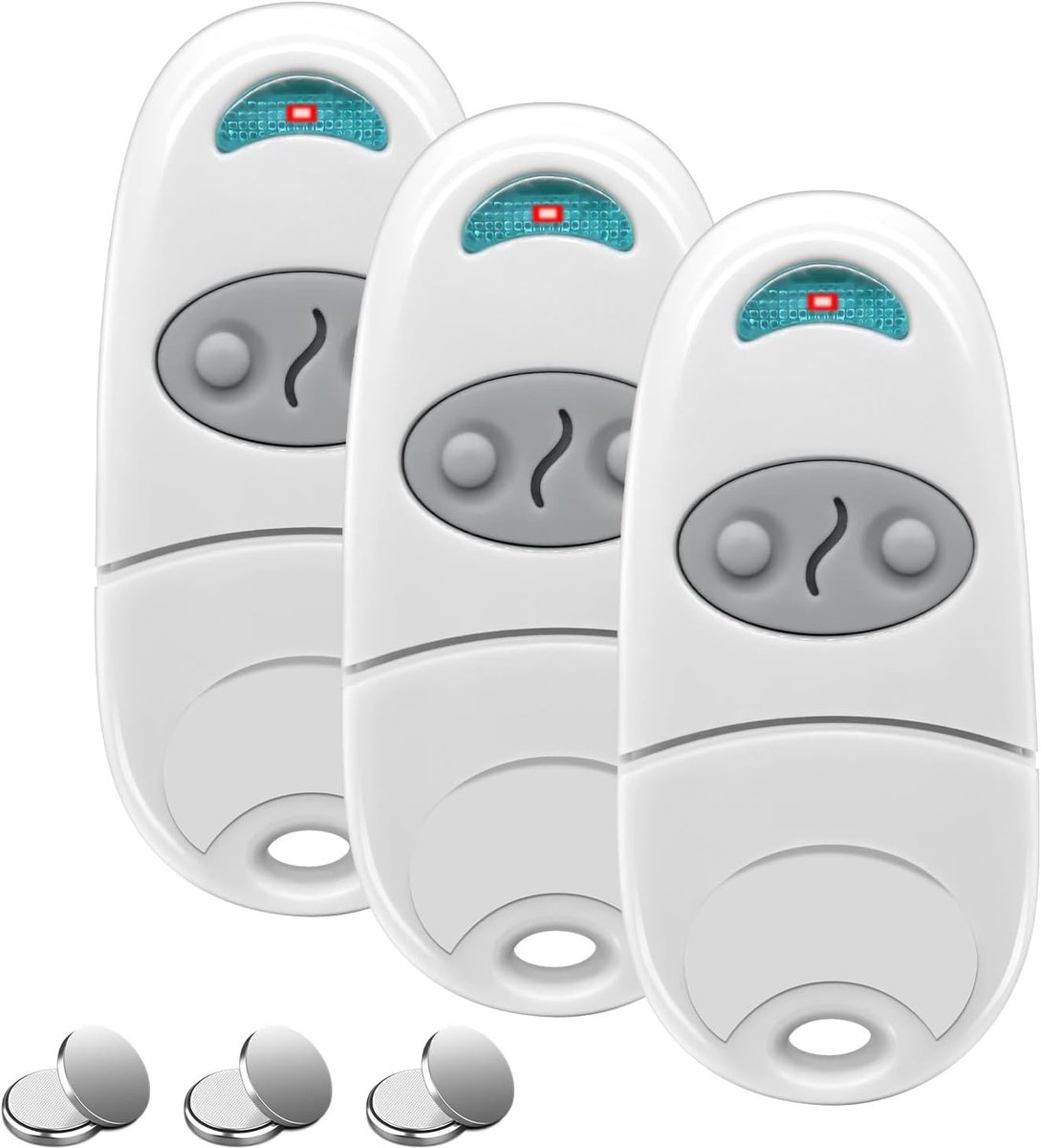 Afstandsbediening voor poort, 3 stuks afstandsbediening poort 433,92 MHz 2 kanalen, compatibel met, 432EV, 432A, 432M (incl. 3 extra batterijen)