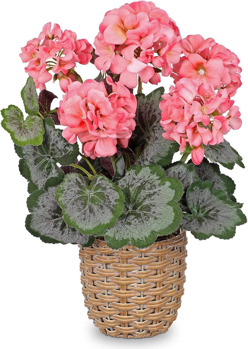 Kunstbloemen in pot als echte kunstmatige lentebloemen roze tafeldecoratie vensterbank balkon decoratie kunstbloemen voor badkamer, woonkamer, slaapkamer, keuken