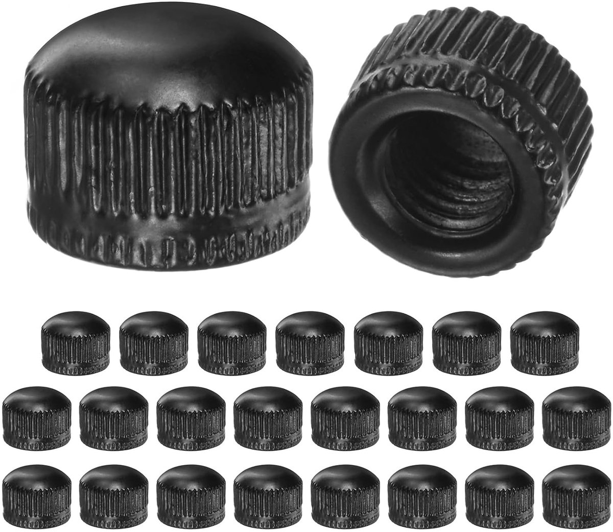 25 stuks schroefdraaddoppen M6 x 11 mm schroefdoppen voor lampen vrouwelijke kartelmoer voor plafondlampafdekking vervanging/decoratieve lamponderdelen mat zwart