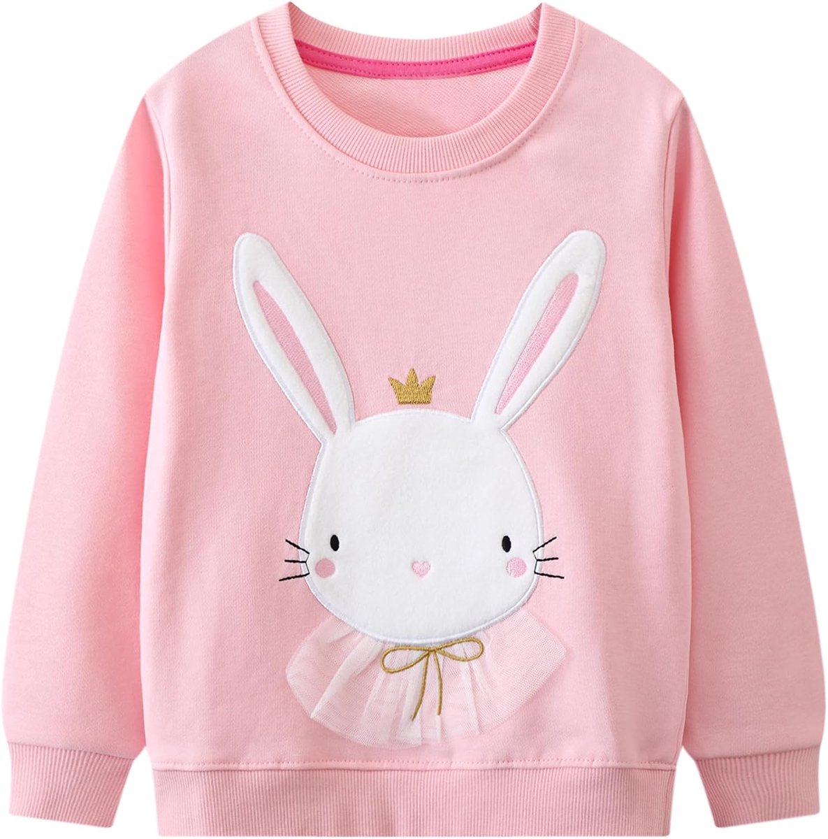 Sweatshirt Meisjes Kinderen Lange Mouwen Pullover Katoen Casual Jumper Eenhoorn Regenboog Pailletten Borduurwerk Kinderkleding Ronde Hals Lente Herfst Trui Tops voor Peuter Leeftig 2-7 Jaar
