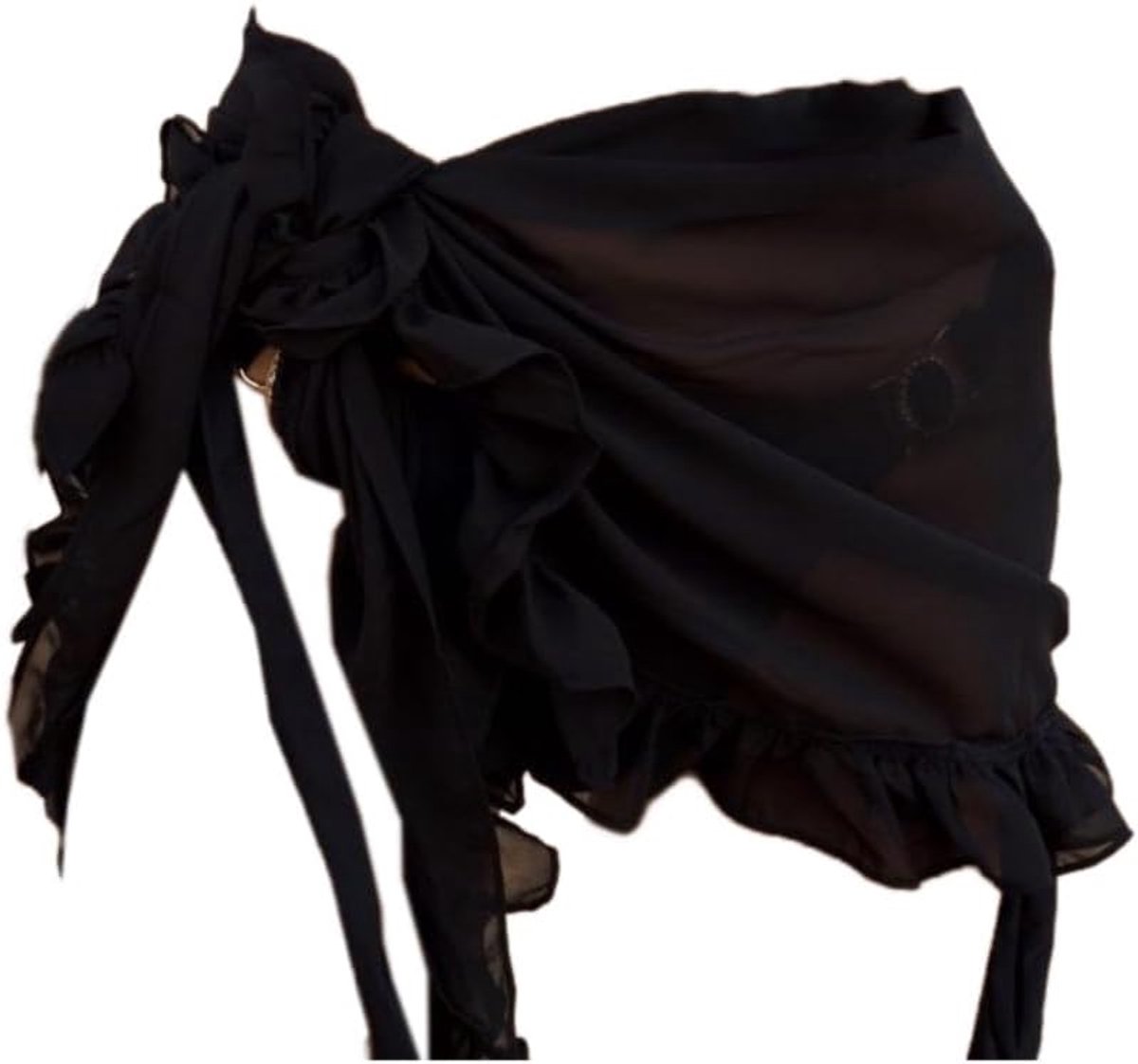 1 stuk strandwrap sarong voor dames, pareo, zomer badpak, sexy bikini covers, zonnebescherming, strandlaken, wikkelrok, badmode, ruches, strandrok voor kampvuurfeest, zwembad, zwart