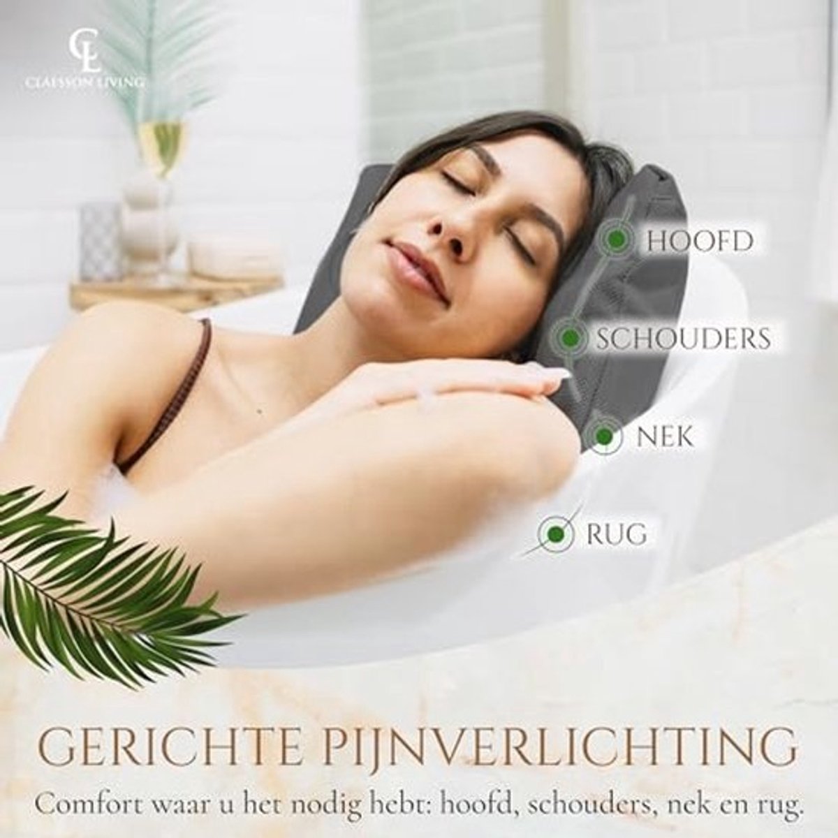 Luxe badkussen - Dikke en comfortabele badkussens - Voor hoofd, nek en rug - Wasbaar - Sneldrogend - Spa-ervaring thuis
