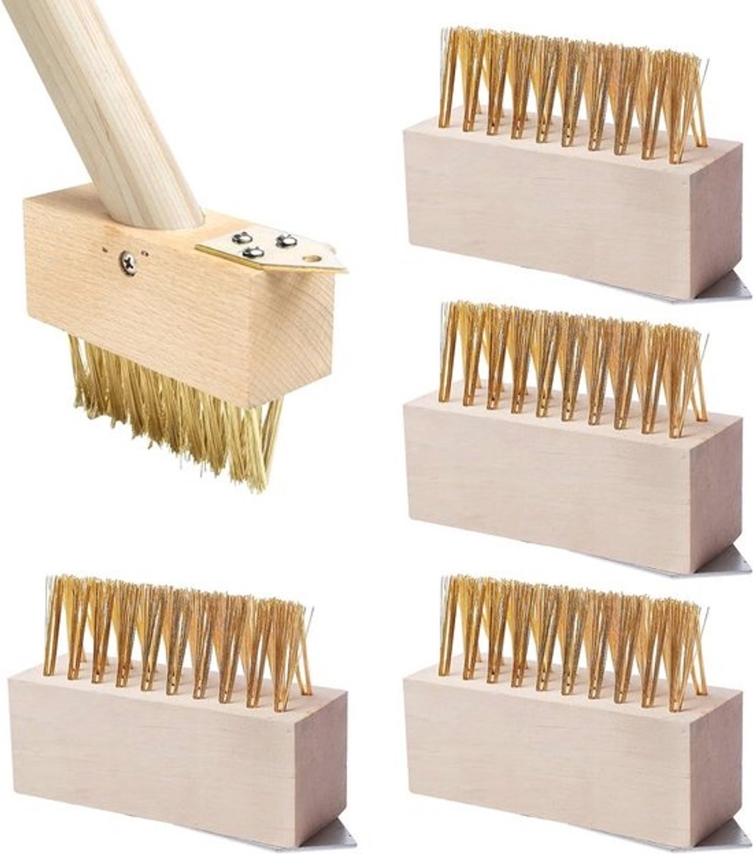 Onkruidborstel set van 4 - Tuinvoegenborstel voor mos- en onkruidverwijdering