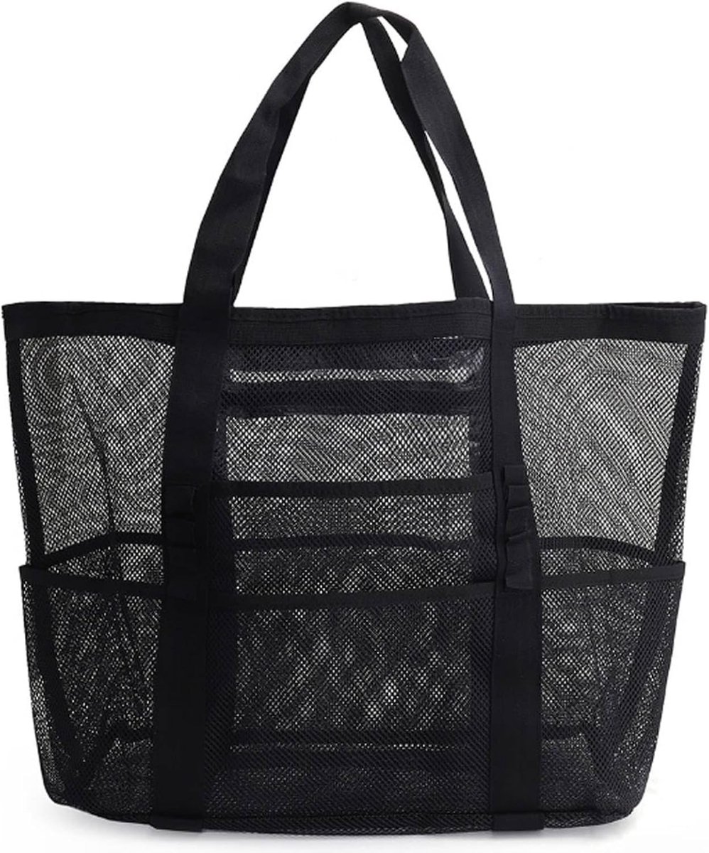 Grote waterdichte strandtas met mesh, ideaal voor zwemmen, reizen en picknicken, opvouwbare tas voor zand speelgoed en accessoires