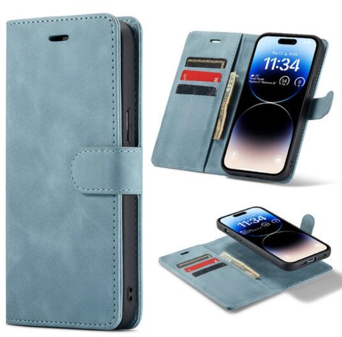 Cityhoesje – Samsung S25 FE Bookcase 2-in-1 – Licht Blauw