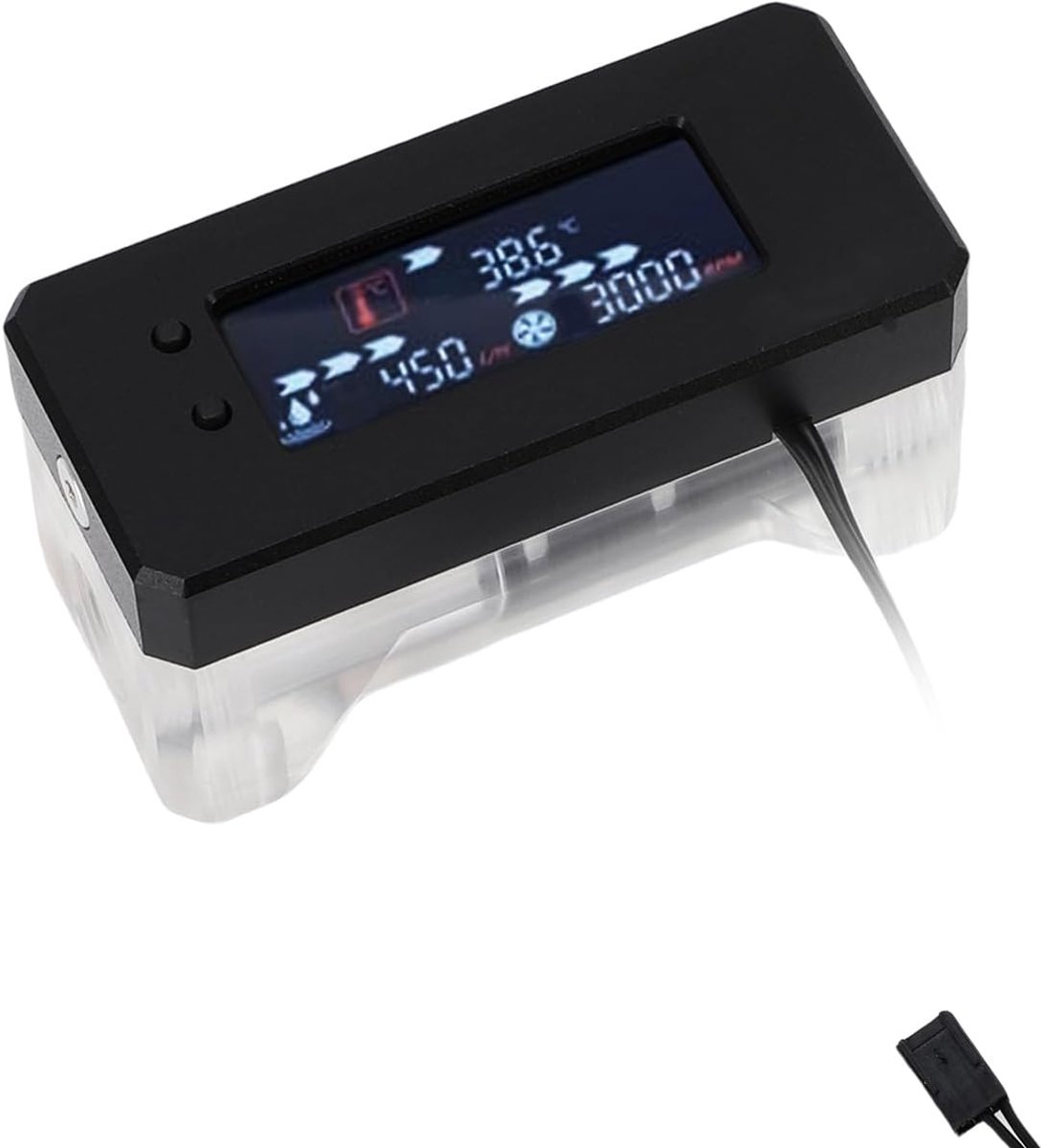 Aluminum Alloy and Acrylic Digital Flow Meter Alarm with Temperature Monitoring, High and Low Speed Warnings for PC - ShopVlot