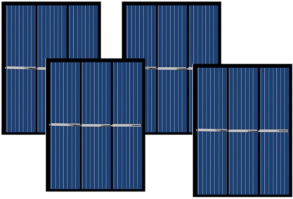 Solar Panel Set of 4 AK6080 Solar Panel Set with Red Black Cable for Balcony Power Station Garden Camping Camper 12V - ShopVlot