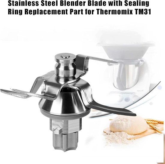 Solidchoice- Vervangend Mes voor Thermomix TM31 - Roestvrij Stalen Messen - Afdichtingsring - Vaatwasmachinebestendig - Duurzaam - Geschikt voor Kneden/Malen/Mixen - Mixerblad van Solidchoice — afbeelding 3