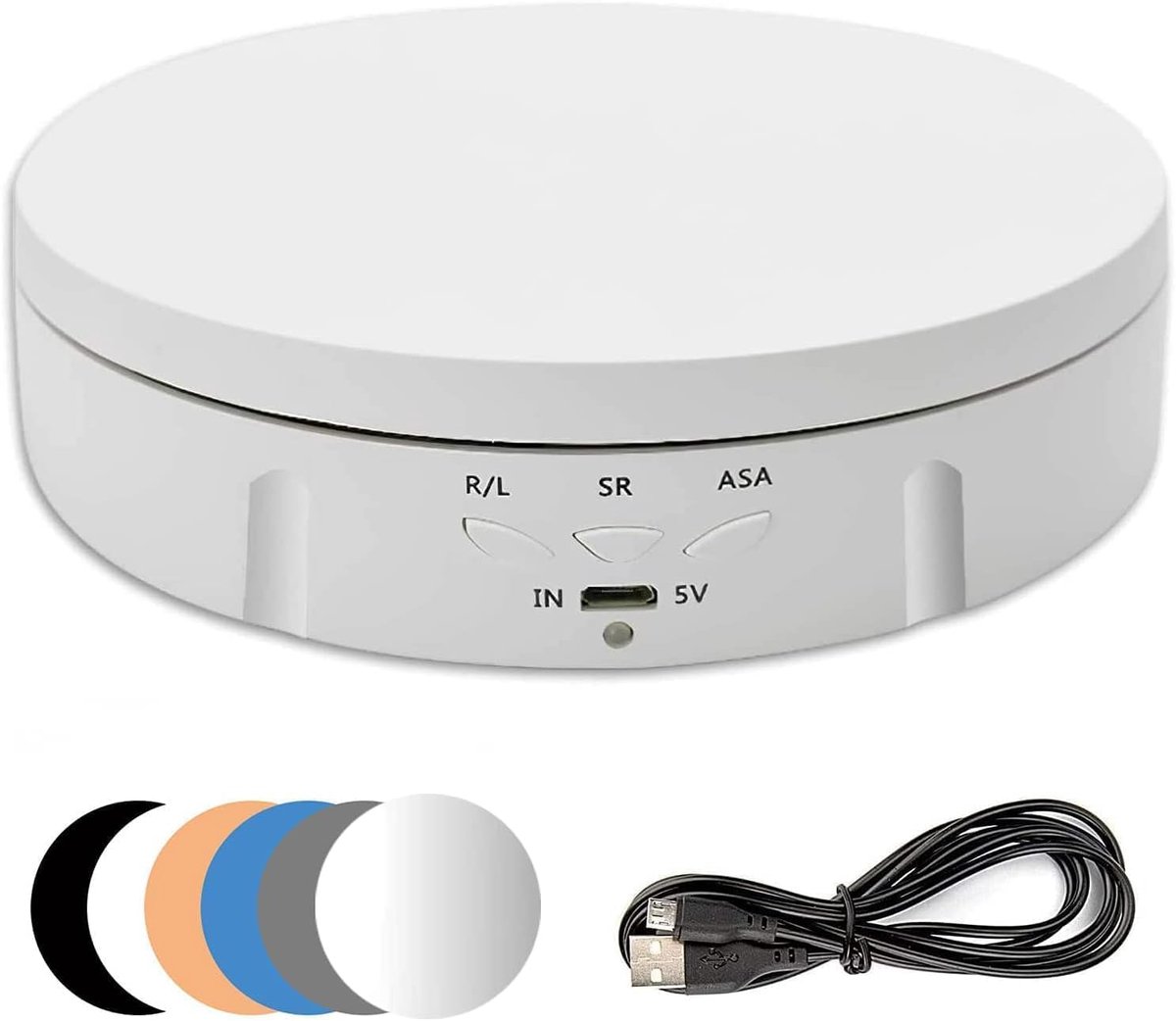 Electric turntable, rechargeable, 10 kg, 14.5 cm, 360° rotatable, electric turntable, 3 speeds and angle adjustable - ShopVlot