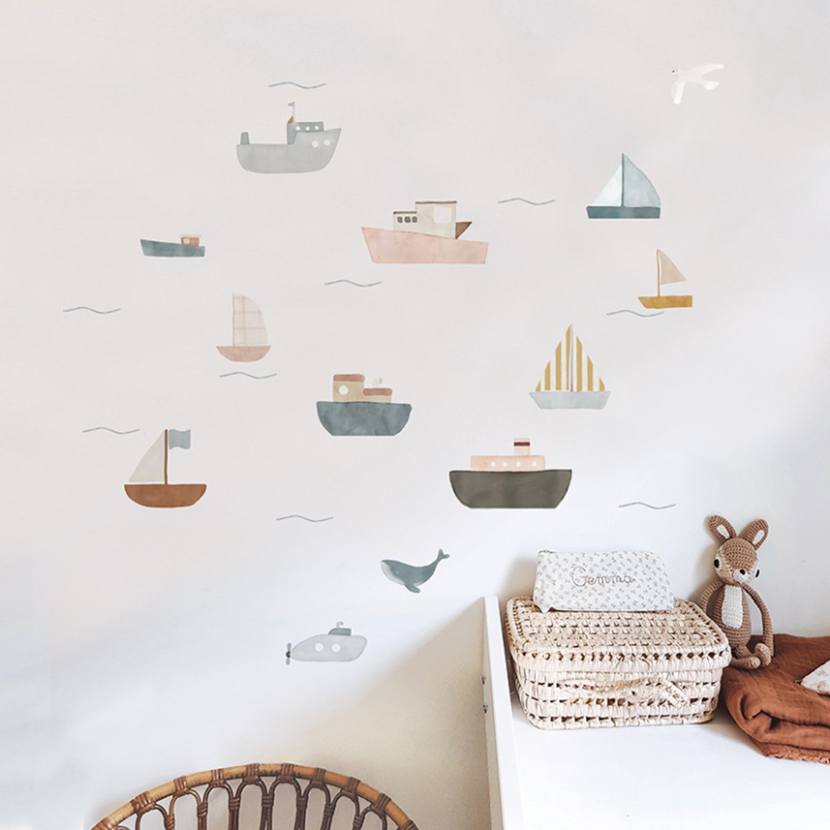 MIMI'Lou Muursticker Boten Kinderkamer