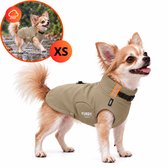 Furry Original® Honden Jas Waterdicht - Softshell Regenjas - XS 28-35 cm - Verstelbare Regenjas met Rits voor Tuig - Reflecterende Hondenjas voor Teckel & Kleine Hond - Snel aan/uit - Kleding