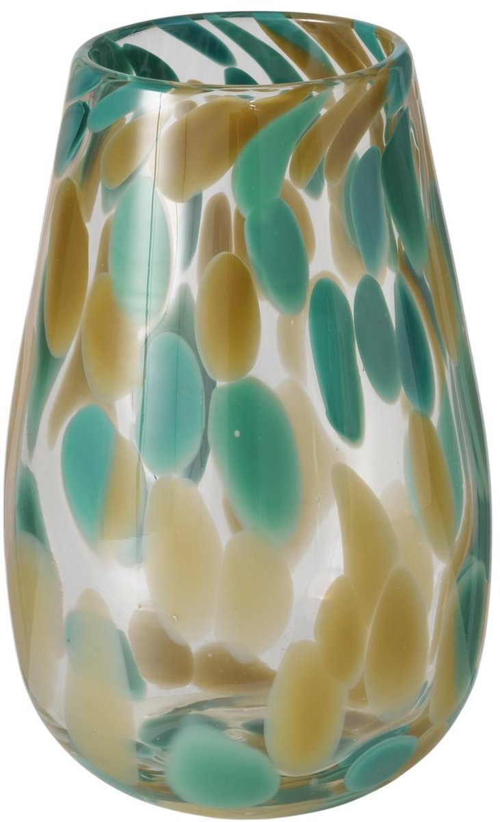 Boltze Home Vaas Verta - Glas - Groen gevlekt - 22 cm - Boltze