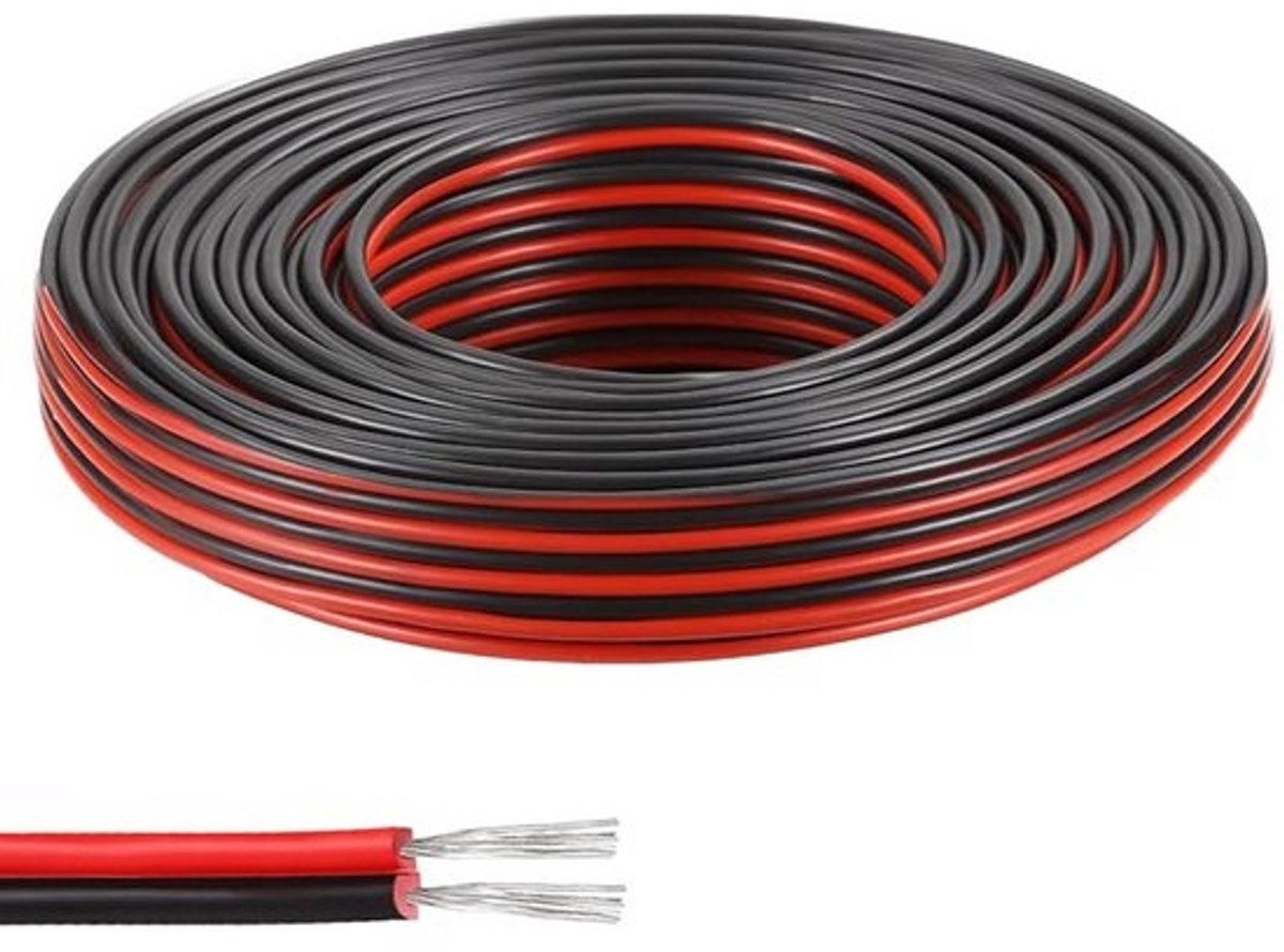 22AWG 2-aderige elektrische draad - voor ledstrips en verlengkabels - 10 meter