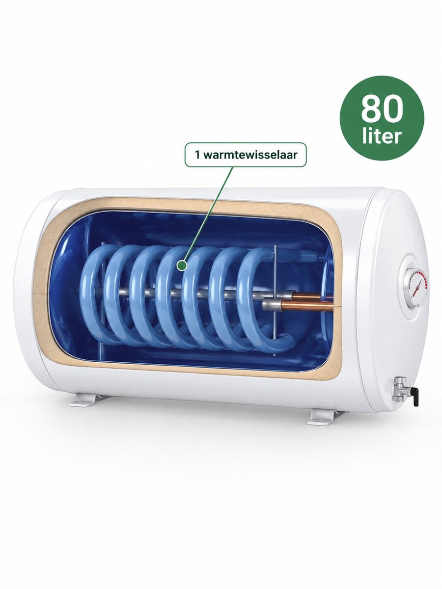 Durensa® - Tesy boiler - bilight met 1 wisselaar - 80 liter - Horizontaal