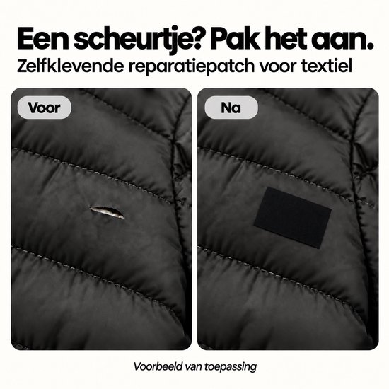 Consumerce® Zelfklevend Nylon Reparatiedoek - 20 x 15 cm - Zwart - Reparatie Patches voor Kleding - Reparatiepatch voor Donsjas, Regenjas en Tent - Textiel Reparatiestof - Plakkers Zonder Naaien - Repair Stickers — afbeelding 5
