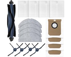 17-delige accessoireset geschikt voor Eufy G50 Hybrid / L60 Hybrid van: 1 hoofdborstel - 4 stofzakken - 4 dweilpads - 4 filters en 4 zijborstels