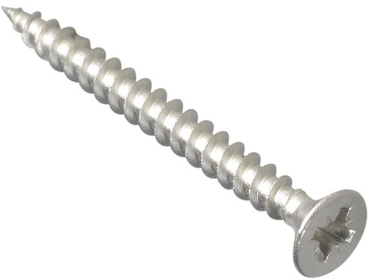 Houtschroeven - Spaanplaatschroeven - Voor meubelmontage - Roestvrij staal - 4 x 40 mm - Meerkleurig
