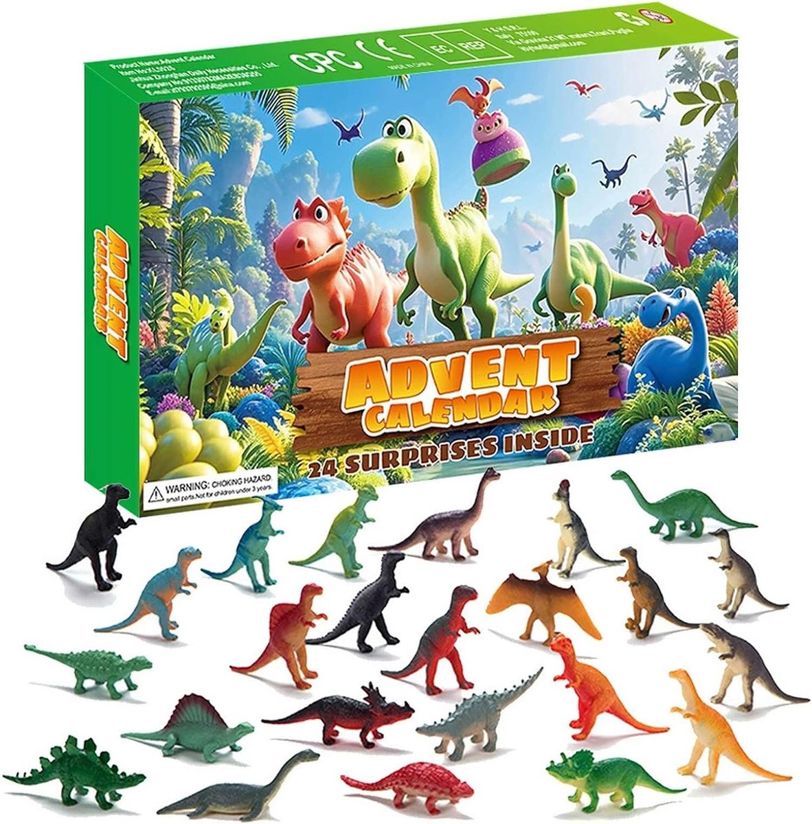 Adventskalender - Dinosaurus Adventskalender - 24 Dagen Kerstmis Countdown - Met 24 3D Dinosaurus Figuren - Voor Jongens en Meisjes - 1 stuk