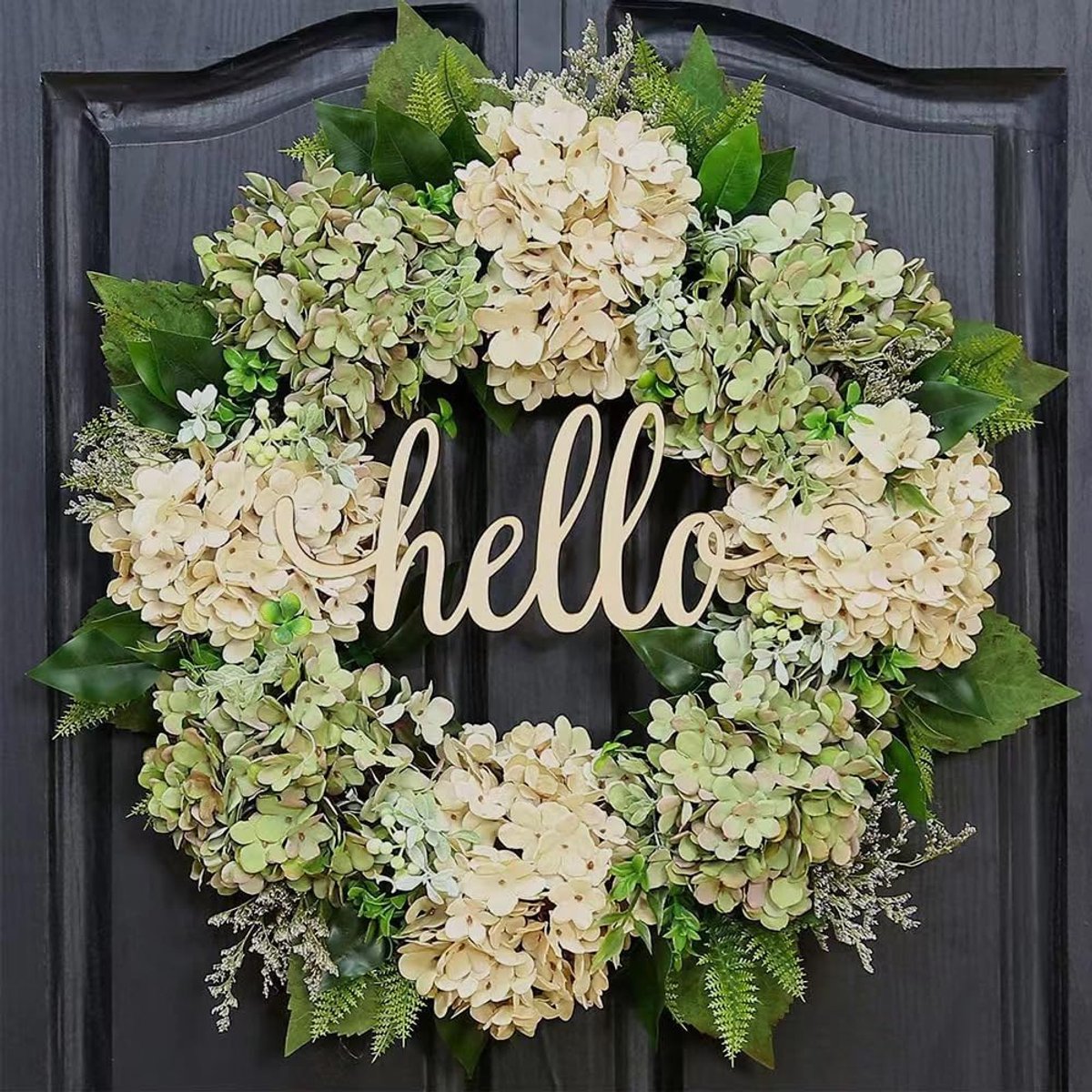 Herfst Decoratie - Hydrangea Krans voor Voordeur - Kunstbloemen Krans - Realistische Zijden Bloemen - 40 cm - Onderhoudsvrij - Voor Binnen en Buiten - Voor Kerst Decoratie