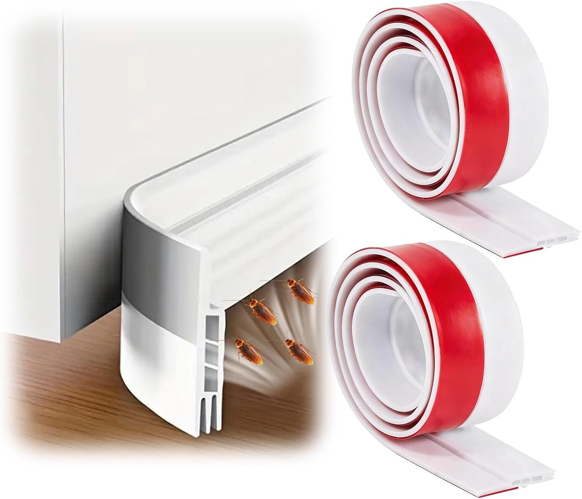 2 stuks witte deurafdichting, tochtstopper, geluidsisolerende deurtochtstopper, 100 cm, warmte- en geluidsisolatie, bescherming tegen luchtstroom, lawaai en stof