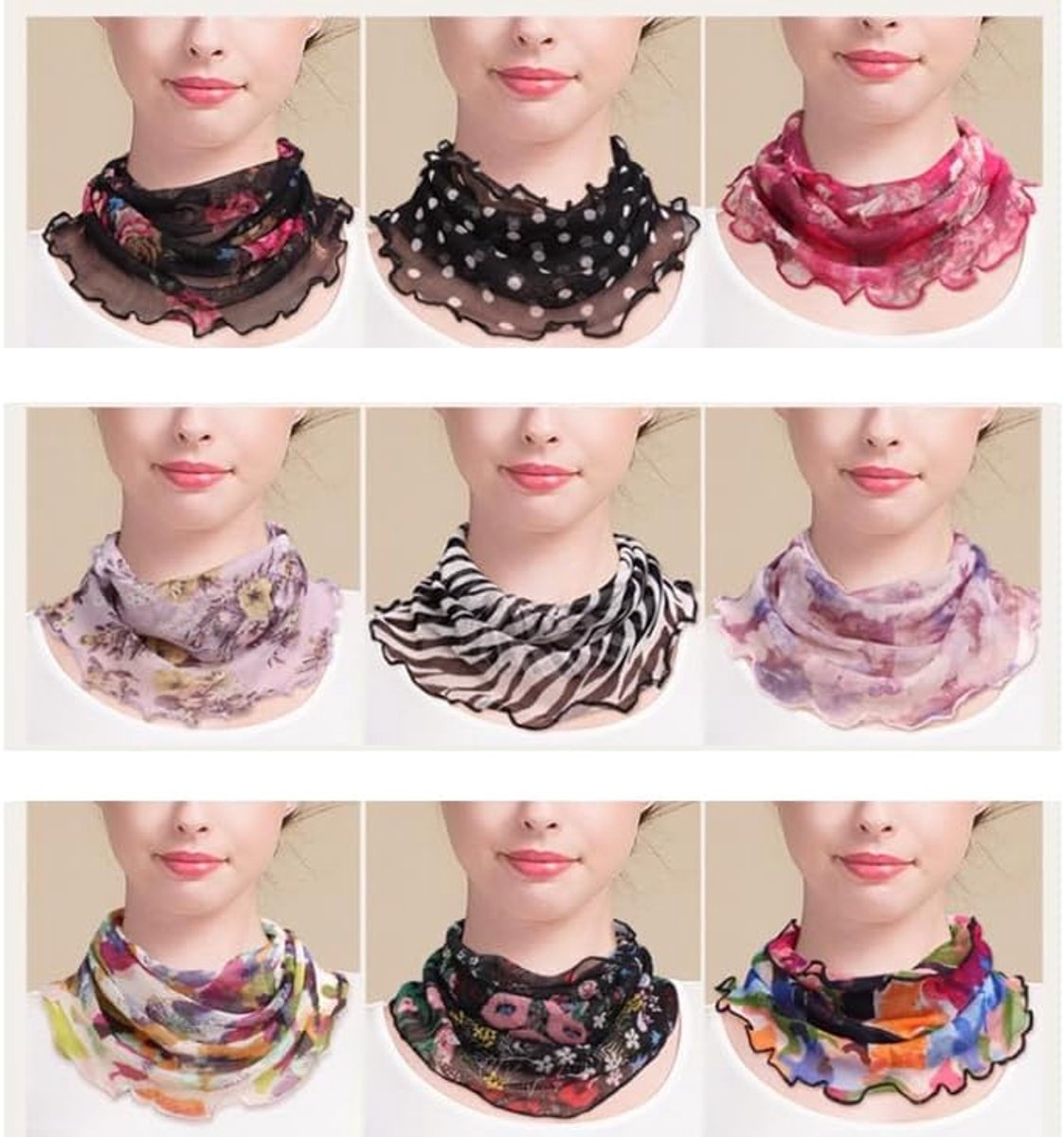Sjaal dames zijde gebreide nepcolkraag mesh nep kraag turtleneck print nep kraag halsdecoratie vrouwen voor middelbare en ouderen