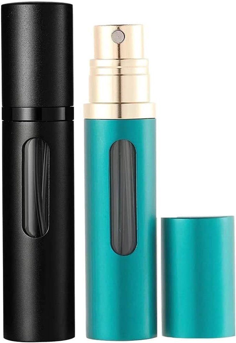 Navulbare parfumflessen, draagbare verstuiver, mini-spuitfles, zakverstuiver met venster, voor onderweg, 8 ml
