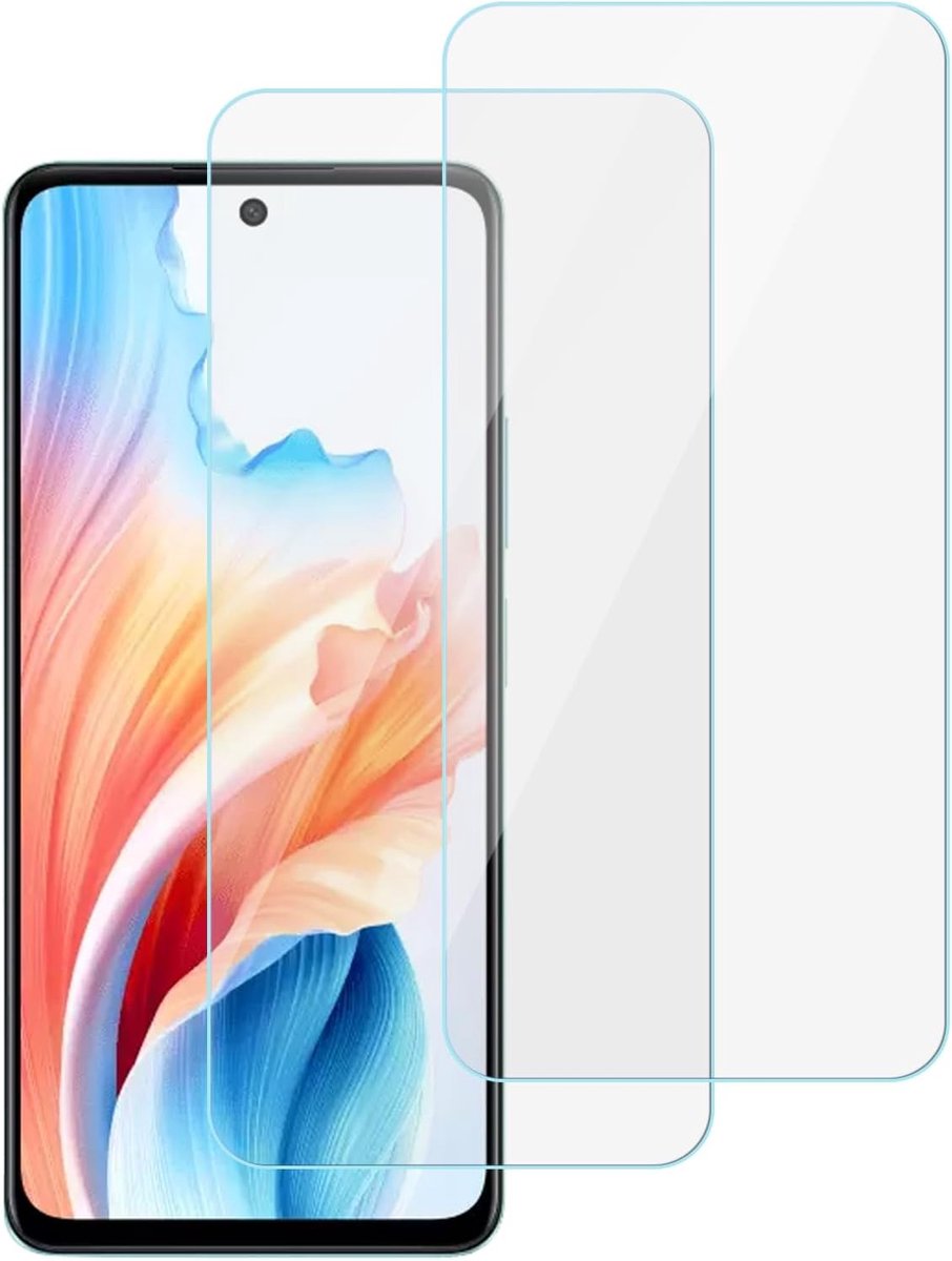 Chejuza gehard glas voor Oppo A79 5 g (2 stuks), hardheid 9H, hoge resolutie, displaybeschermfolie, geen luchtbellen, displaybescherming