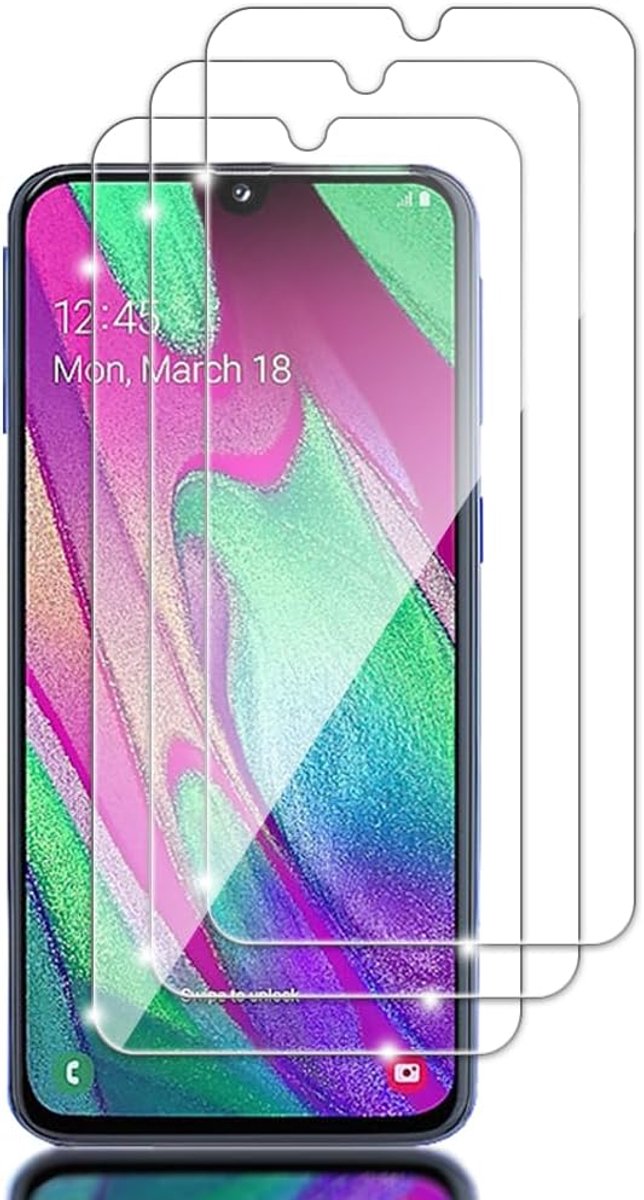 3 Stuk Gehard Glas Screenprotector Film， voor Samsung Galaxy A40，9H hardheid，beschermende film，HD gehard glasfilm