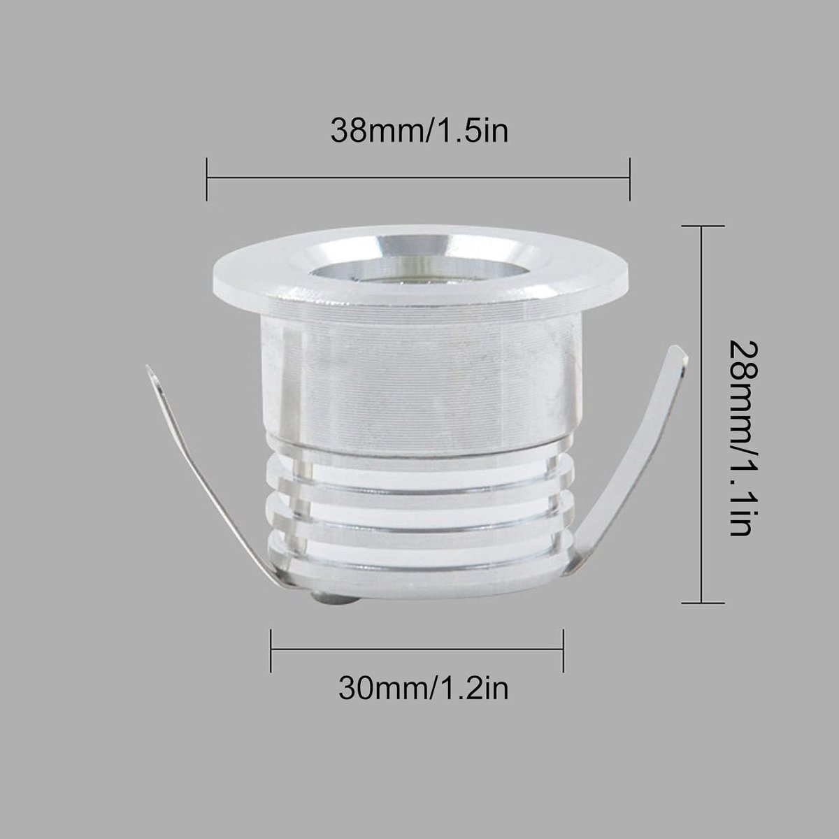 LED-inbouwspot, Verlichting Mini-Inbouw COB-spot Sieradenshowcase Display Stabiele Warmteafvoer LED Inbouw, Onder Kastverlichting (Natuurlijk licht 4000K)