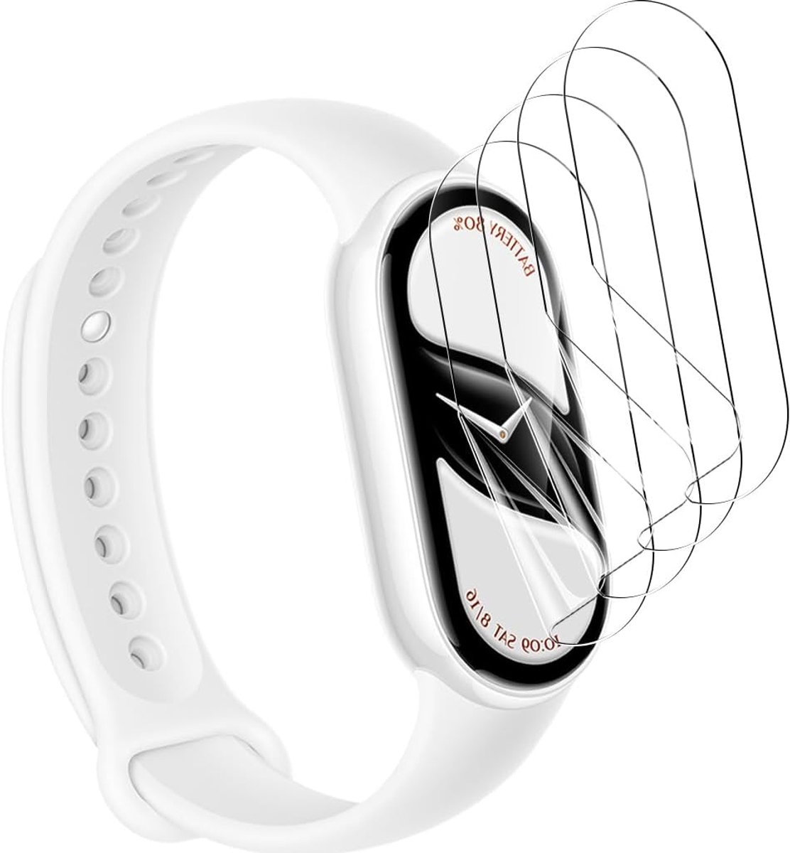 Beschermfolie voor Xiaomi Smart Band 10 pantserfolie, [4 stuks] HD zachte TPU-folie, anti-kras, volledige afdekking, flexibele displaybeschermfolie voor Xiaomi Smart Band 10