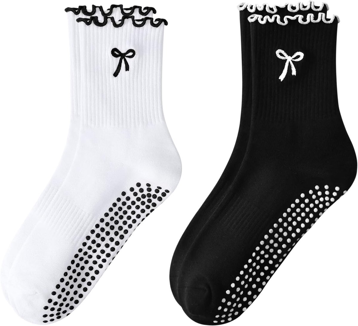 Sokken voor Vrouwen Aardbei Citroen Boog Yoga Antislip Crew Sokken voor Fitness, Ballet, Dans Workout
