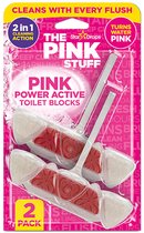 The Pink Stuff Power Active Toiletblok - WC Blok & Toiletverfrisser - Reinigt en Verfrist - Roze Spoelwater - 2 Stuks - 2 x 40 g