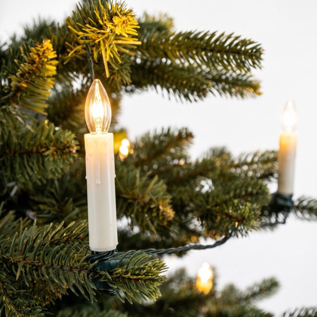 Nostalgische kerstlampjes voor in de Kerstboom - Kaars - LED snoer - 20 kaarsjes op 6m – foto 8