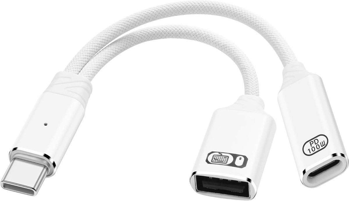 SinLoon USB C to USB OTG Adapter 1 in 2 Splitter USB C Male to USB A Female with 100W PD Charging Cable Type C OTG - ShopVlot