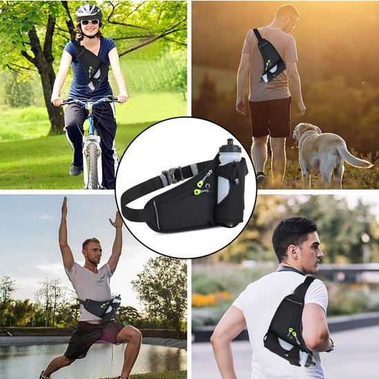 Dailygoods- Heuptas Waterdicht - Heuptas voor Hardlopen - Multifunctioneel - Flessenhouder - Geschikt voor iPhone en Galaxy - 17,7 cm - Hardloopriem — afbeelding 3