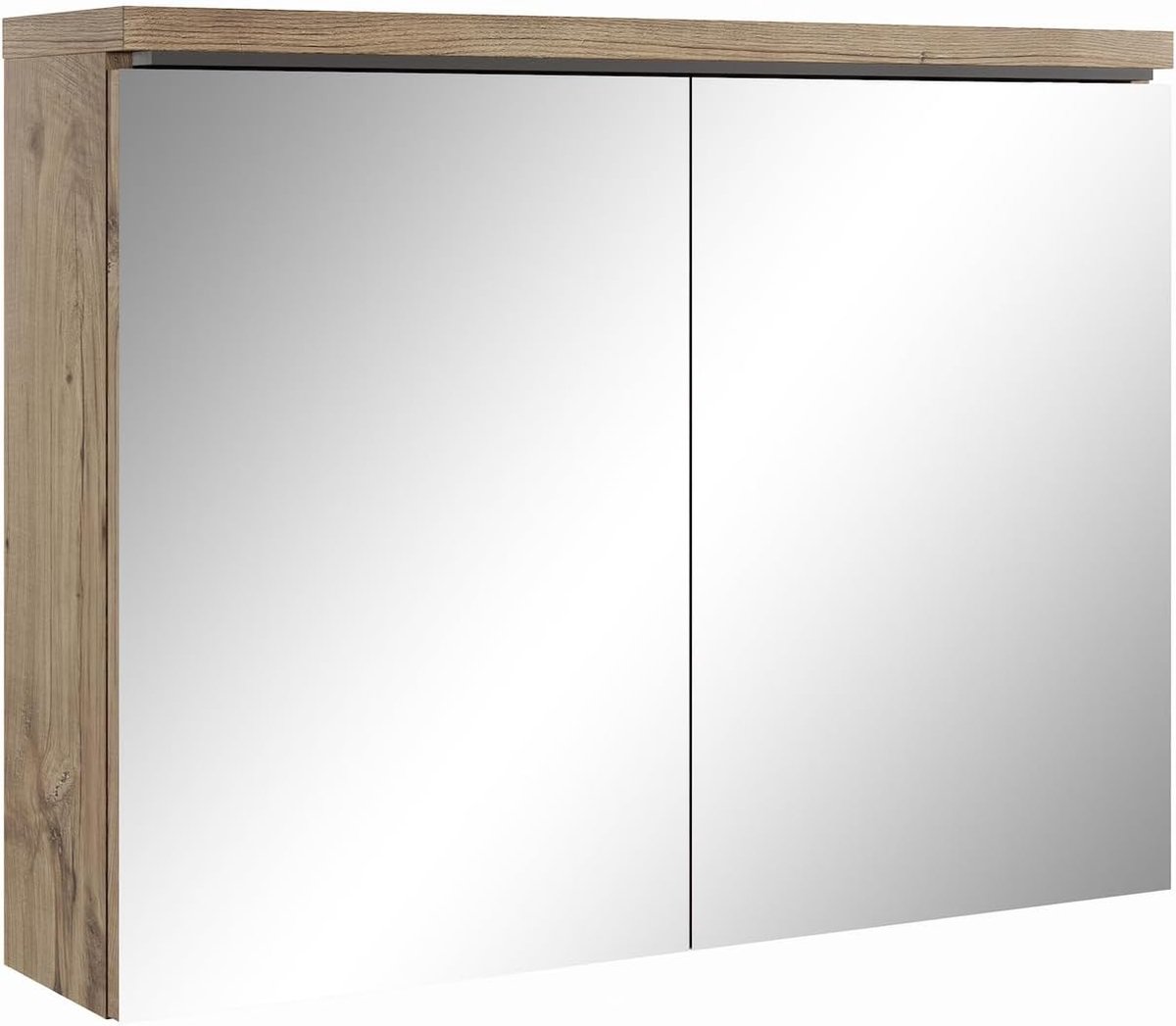 Badkamerkast Paso 80 x 20 x 60 cm - Kastanje Eiken - Spiegelkast Badkamer