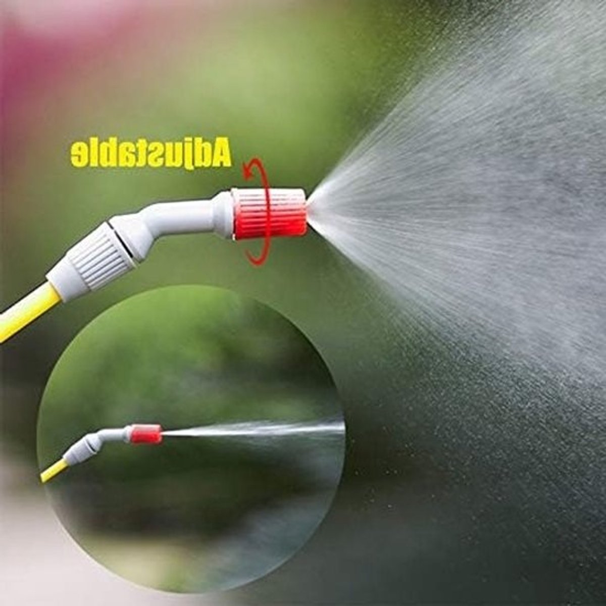 Plastic drukspuit - Met elleboogmondstuk en ventiel - Voor tuin, schoonmaak en huisdieren - Verstelbare rode nozzle