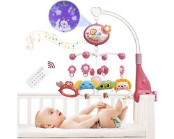 Tudou Mobiel babybed met Sterrenprojectie & 400 Muziek (Rood)