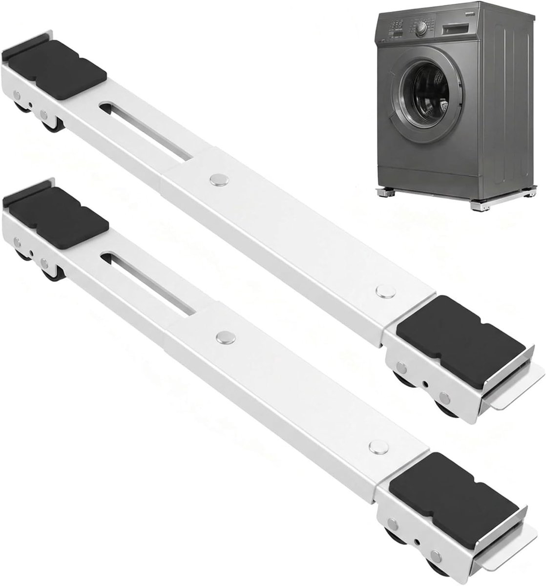 Verhoging & koelkast voetstuk (wit) | Universele wasmachine-onderstel, geschikt voor wasmachine en droger, voor Bosch serie 8, 6, 4, Miele