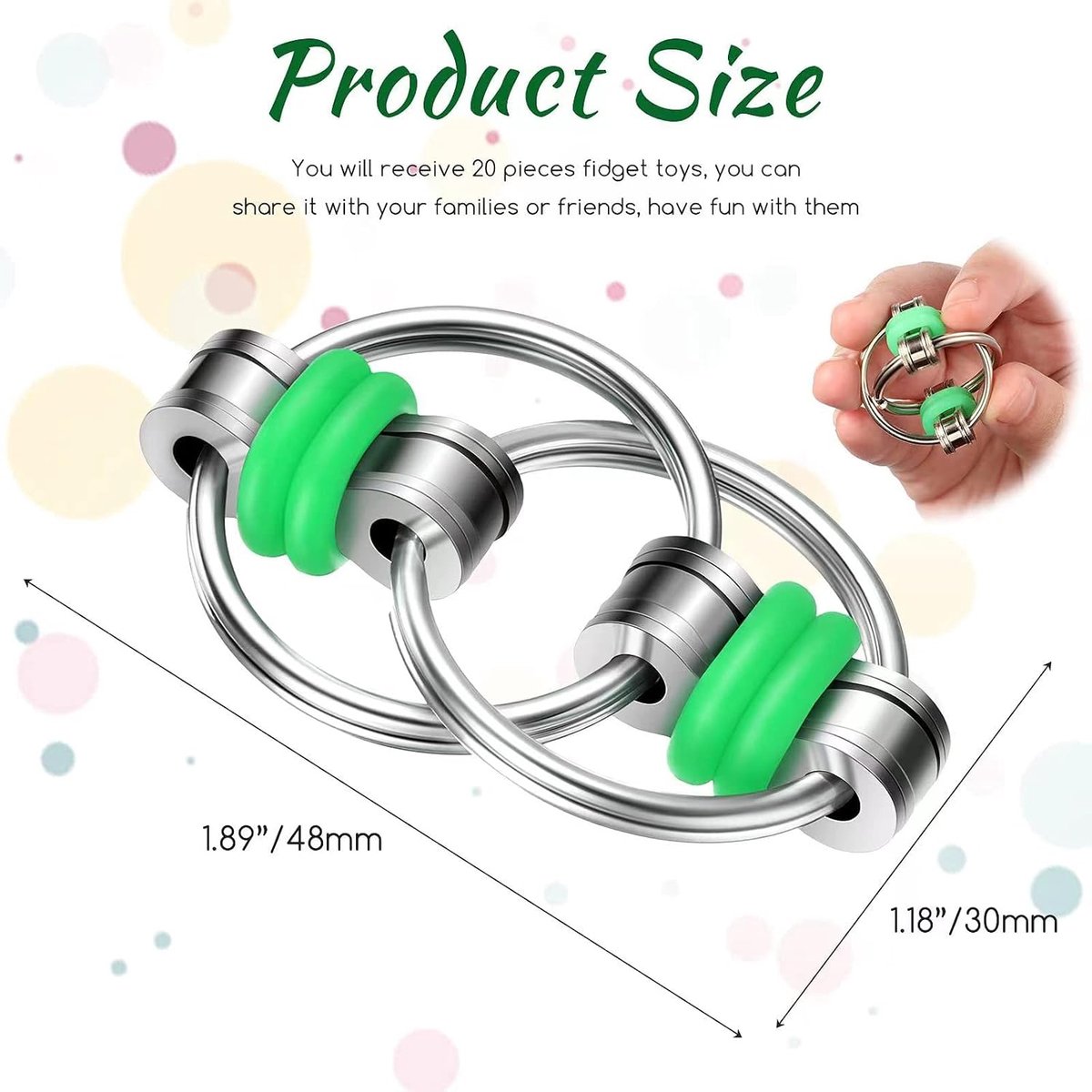 Chain Fidget, 4-pack fietsketting, fidgetset, decompressieketting, sleutelhanger, oneindige flipketting, decompressie, stressreductiemiddel voor kinderen, volwassenen en tieners