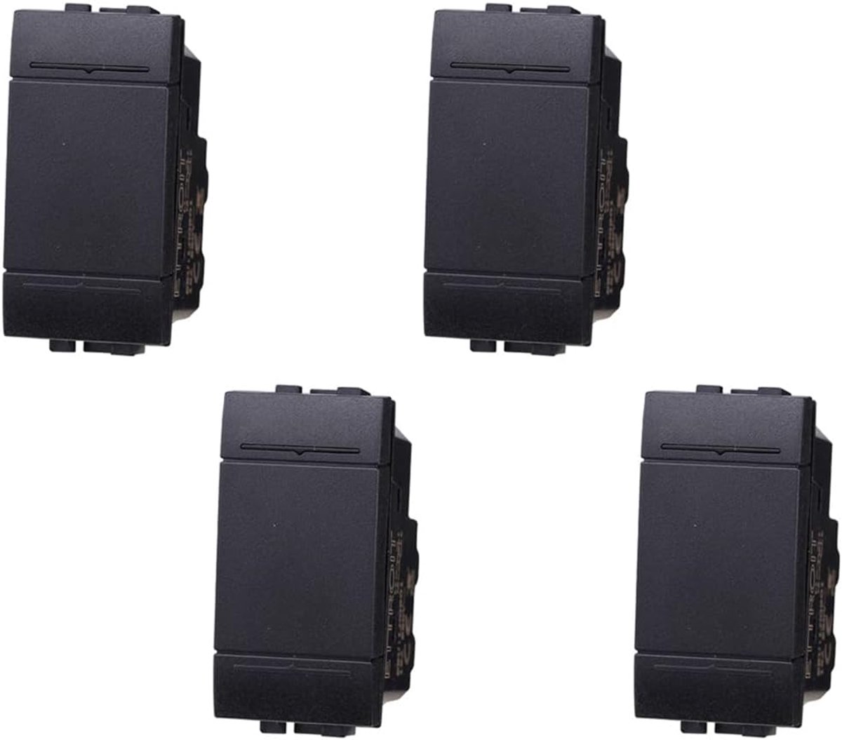 Stopcontacten, schakelaar, compatibel met Bticino Living Light zwart (4 stuks omvormers)
