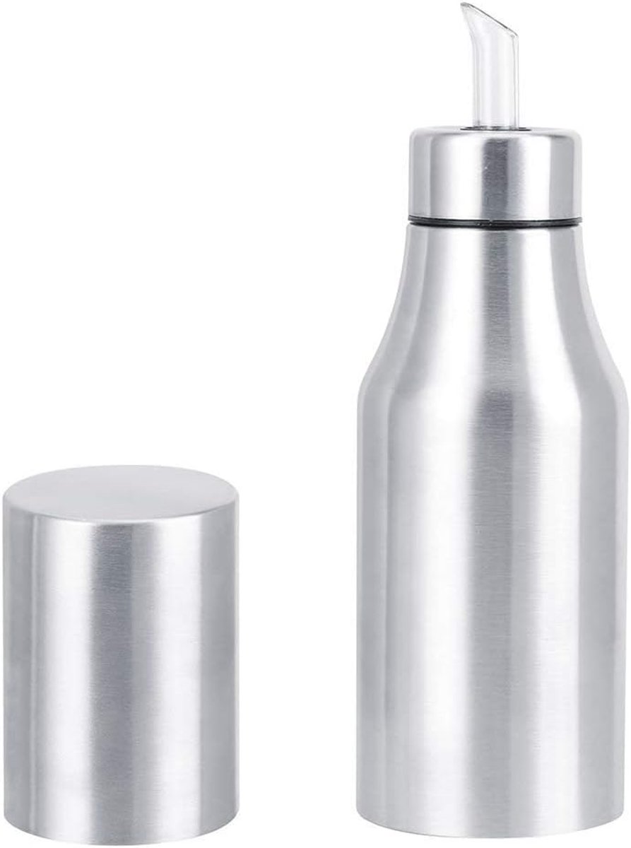 Dispenser 304 Roestvrij Staal Stofdicht Lekvrij Olie Azijn Fles Dispenser Pot Keuken Gereedschap Olie en Azijn Fles(500 ml)