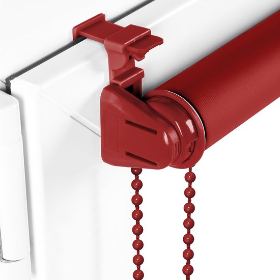 Sonello Verduisterend Rolgordijn Zonder Boren 30 x 210 cm Rood — afbeelding 4